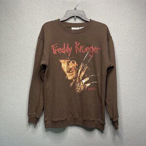Vintage Freddy Krueger A Nightmare On Elm Street Horror Movie Sweatshirt Brown